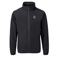Veste zippée intégrale en tricot recyclé pour homme, modèle Cutter & Buck, Stanford Cardinal, grande taille, Charter, noir