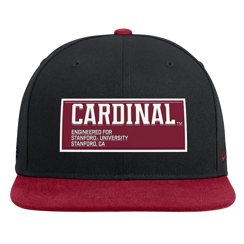 Men's Nike Black/Cardinal Stanford Cardinal 2025 On-Field Patch Pro Dri-FIT Snapback Hat