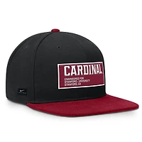 Casquette Nike Stanford Cardinal 2025 On-Field Patch Pro Dri-FIT Snapback pour homme Noir/Cardinal