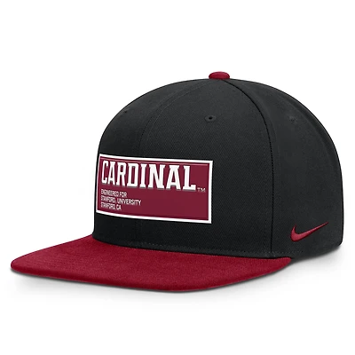 Men's Nike Black/Cardinal Stanford Cardinal 2025 On-Field Patch Pro Dri-FIT Snapback Hat
