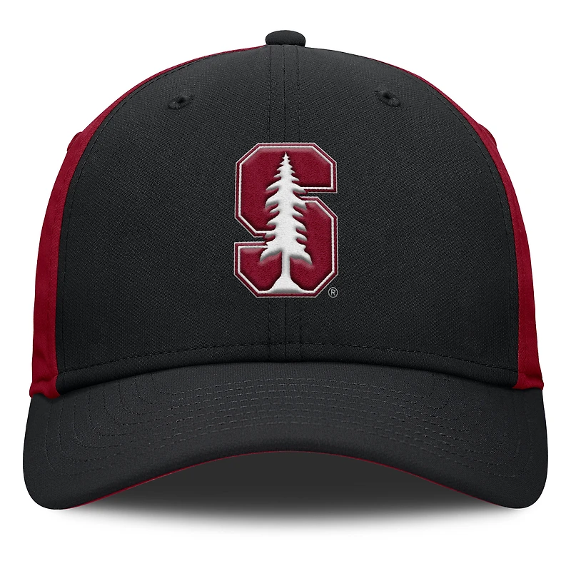 Men's Nike Black/Cardinal Stanford Cardinal 2025 Sideline Rise Local Performance Flex Hat