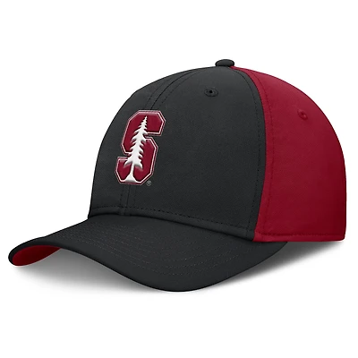 Men's Nike Black/Cardinal Stanford Cardinal 2025 Sideline Rise Local Performance Flex Hat