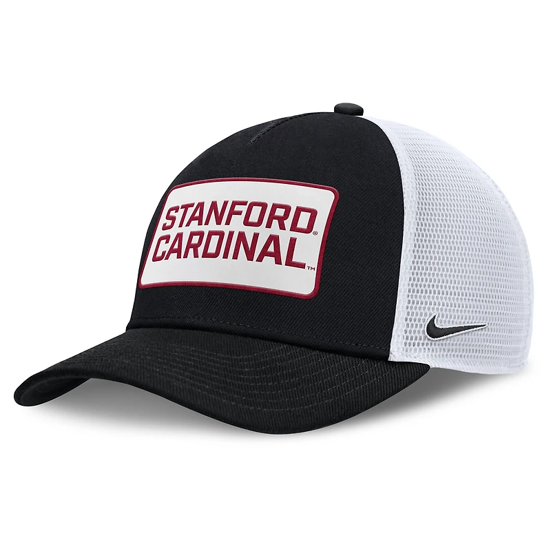 Casquette ajustable Nike Stanford Cardinal 2025 On-Field Rise Patch pour homme, noire/blanche