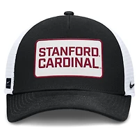 Men's Nike Black/White Stanford Cardinal 2025 On-Field Rise Patch Trucker Adjustable Hat