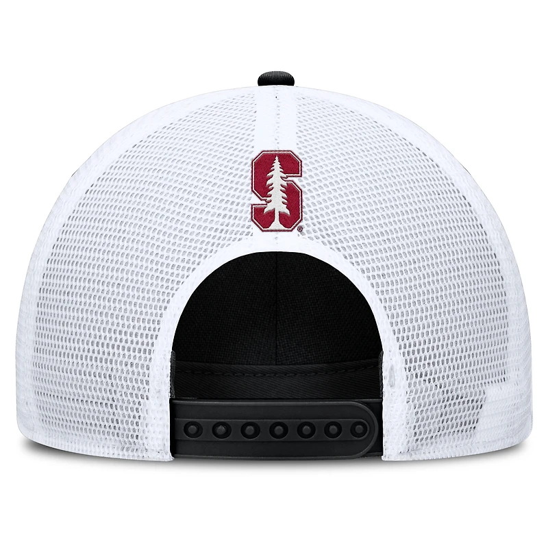 Men's Nike Black/White Stanford Cardinal 2025 On-Field Rise Patch Trucker Adjustable Hat