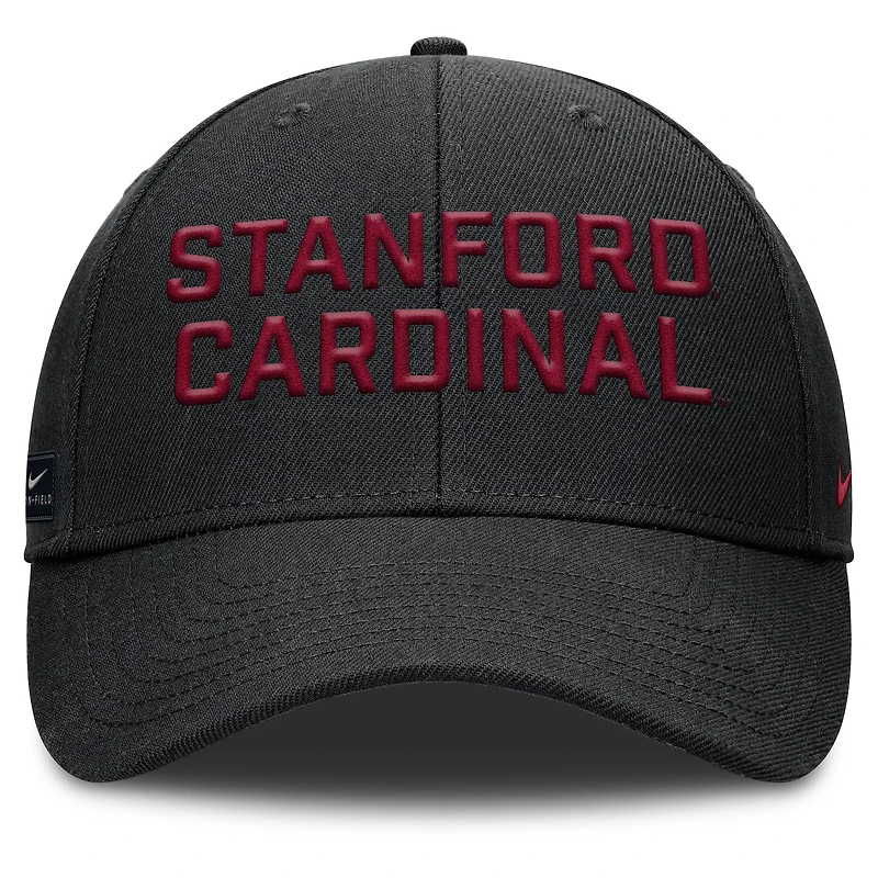 Men's Nike Black Stanford Cardinal 2025 Sideline Rise Practice Adjustable Hat