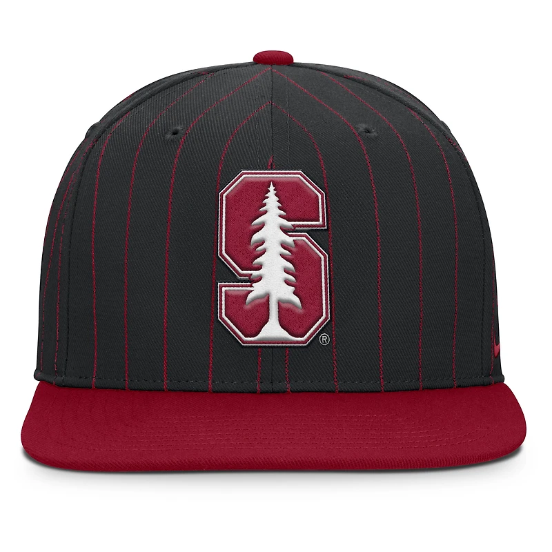 Men's Nike Black Stanford Cardinal 2026 Primetime Pin Stripe 2-Tone Snapback Hat