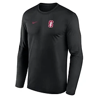 T-shirt à manches longues Nike Stanford Cardinal 2026 Sideline Small Logo Legend Dri-FIT pour homme, noir