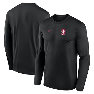 Men's Nike Black Stanford Cardinal 2026 Sideline Small Logo Legend Dri-FIT Long Sleeve T-Shirt