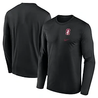 T-shirt Nike Stanford Cardinal Primary Stack Legend Performance à manches longues pour homme, noir