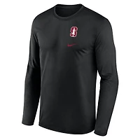 Men's Nike Black Stanford Cardinal Primary Stack Legend Performance Long Sleeve T-Shirt