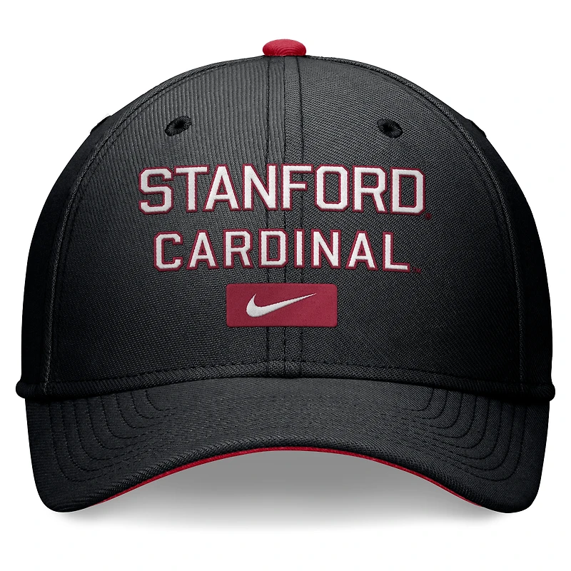 Men's Nike Black Stanford Cardinal Primetime Rise Swoosh Flex Hat