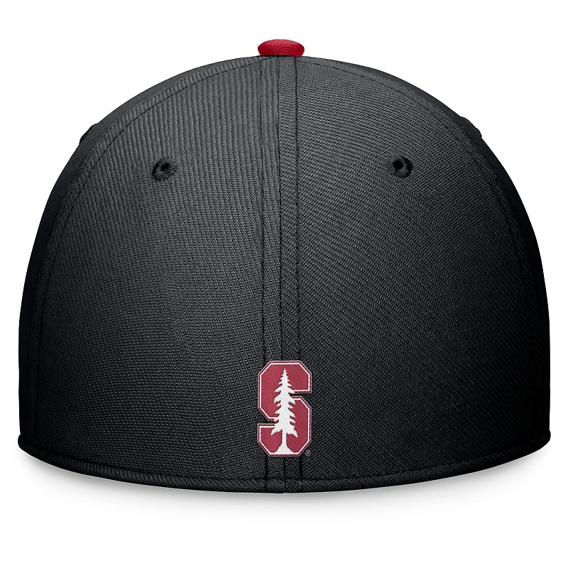 Men's Nike Black Stanford Cardinal Primetime Rise Swoosh Flex Hat