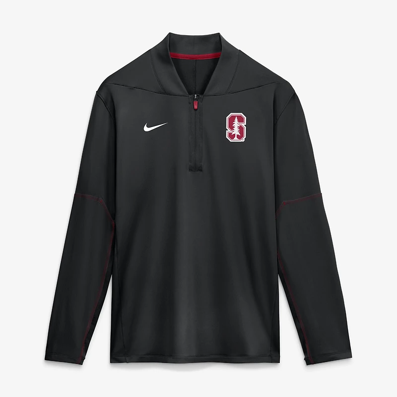 Men's Nike Black Stanford Cardinal Sideline Dri-FIT Long Sleeve Half-Zip Pullover