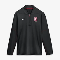 Men's Nike Black Stanford Cardinal Sideline Dri-FIT Long Sleeve Half-Zip Pullover