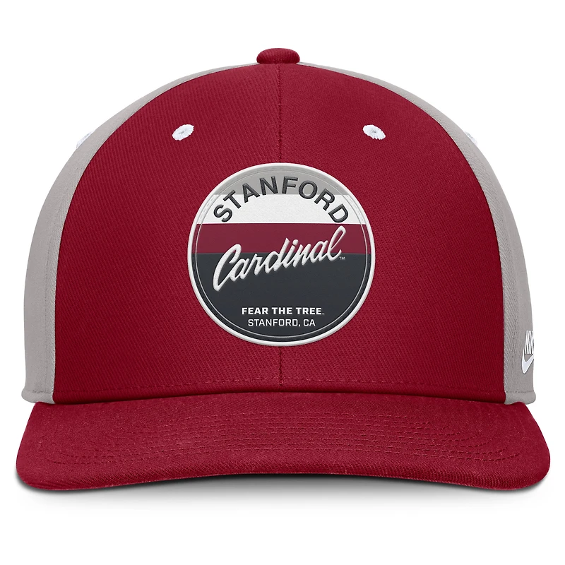 Casquette Nike Stanford Cardinal Prep Pro Performance Snapback pour homme, couleur Cardinal/Gris