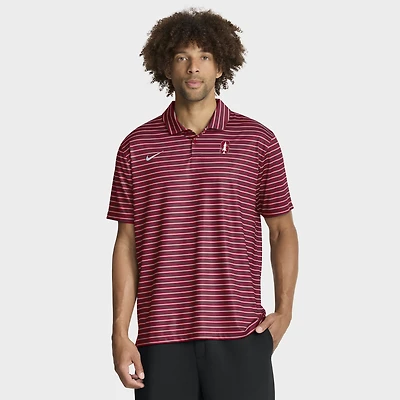 Men's Nike Cardinal Stanford 2025 Coaches Premium Tour Stripe Dri-FIT Polo