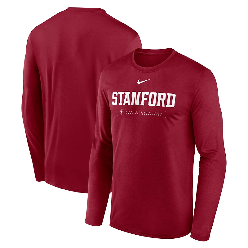 Men's Nike Cardinal Stanford 2025 Courtside Basketball Shootaround Legend Dri-FIT Long Sleeve T-Shirt