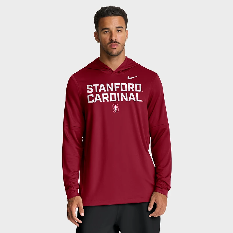 T-shirt à capuche manches longues Nike Cardinal Stanford 2025 Sideline Dri-FIT pour homme