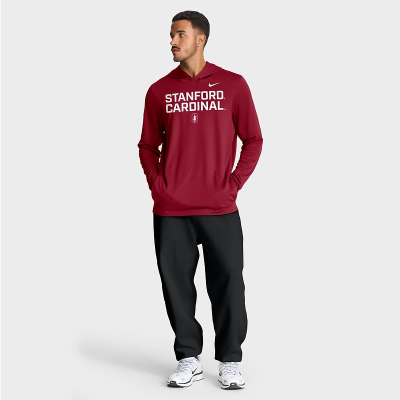 T-shirt à capuche manches longues Nike Cardinal Stanford 2025 Sideline Dri-FIT pour homme