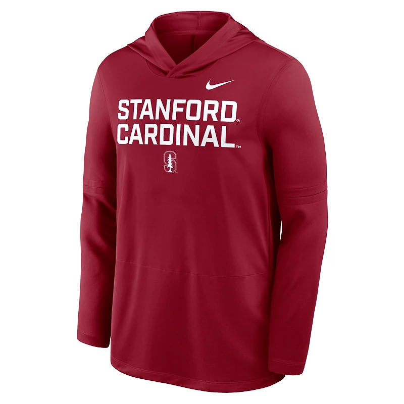 T-shirt à capuche manches longues Nike Cardinal Stanford 2025 Sideline Dri-FIT pour homme