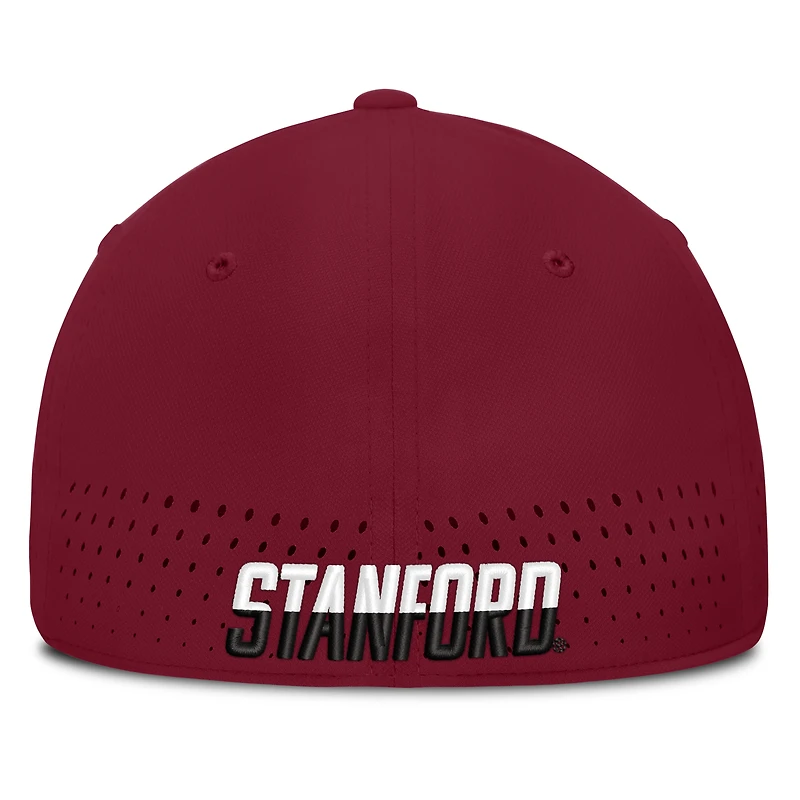 Men's Nike Cardinal Stanford 2026 Sideline Practice AeroBill Swooshflex Dri-FIT Hat