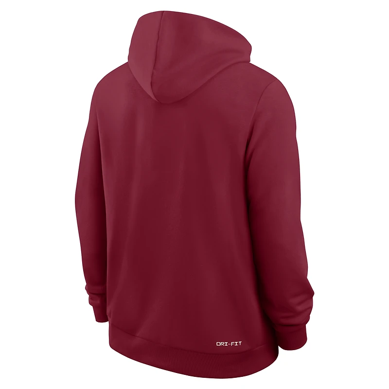 Sweat à capuche zippé Nike Cardinal Stanford 2026 Sideline Standard Issue Dri-FIT pour homme
