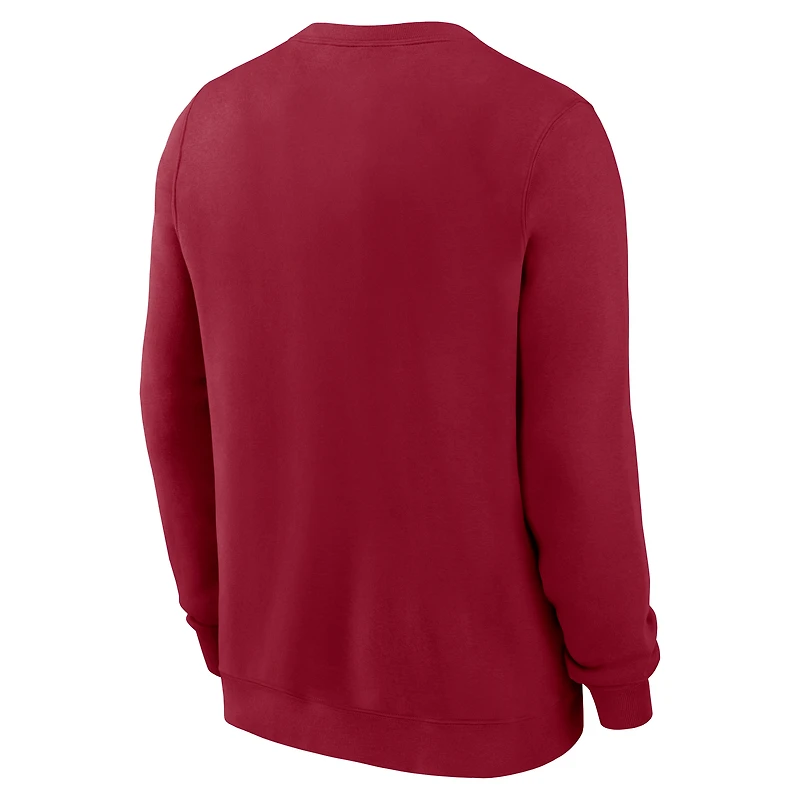 Men's Nike Cardinal Stanford Arched Seal Pullover Sweatshirt
