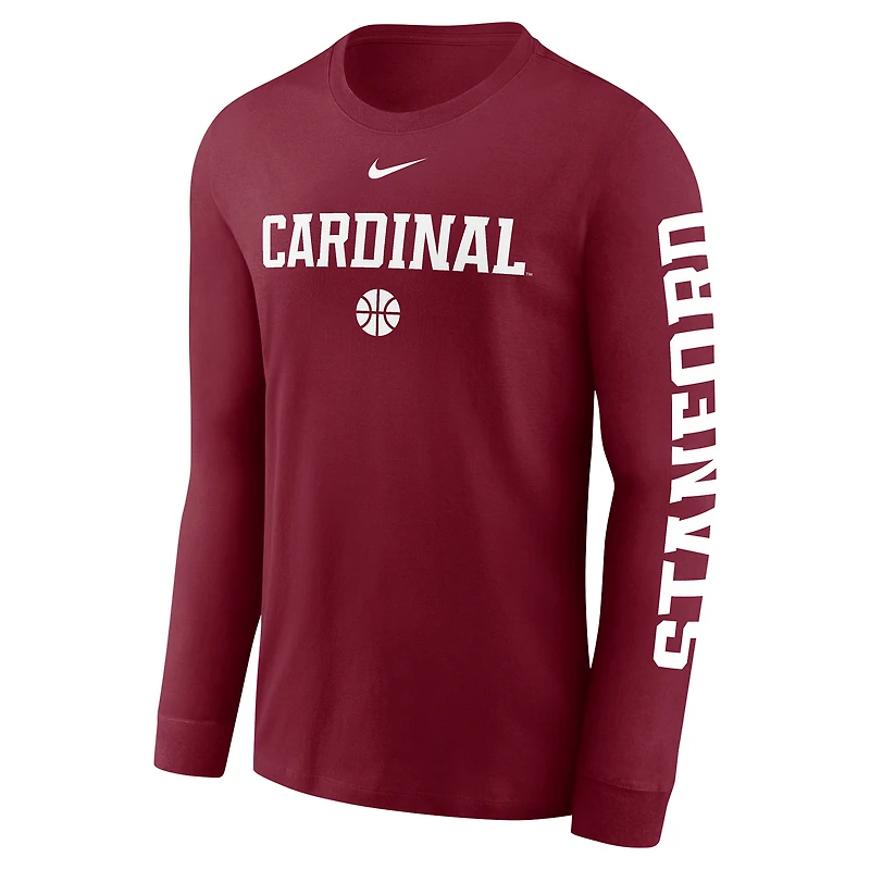 T-shirt à manches longues Nike Cardinal Stanford Basketball Icon Two-Hit pour homme
