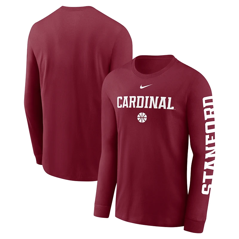 Men's Nike  Cardinal Stanford Basketball Icon Two-Hit Long Sleeve T-Shirt