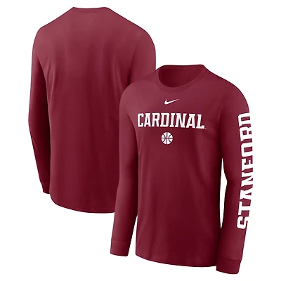 Men's Nike  Cardinal Stanford Basketball Icon Two-Hit Long Sleeve T-Shirt
