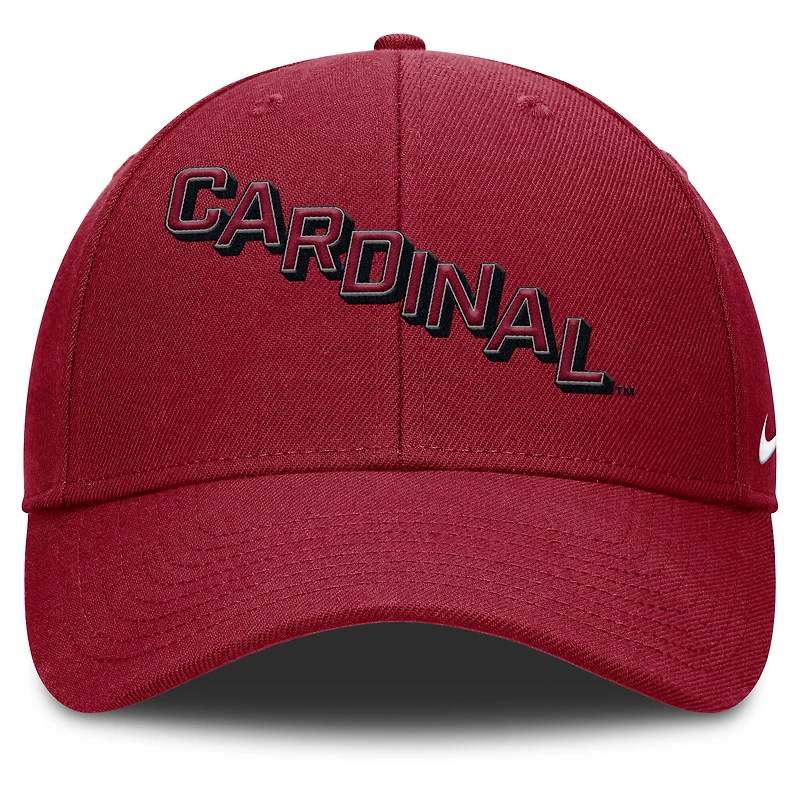 Casquette ajustable Nike Cardinal Stanford Cardinal Slanted Primetime Rise Performance pour homme
