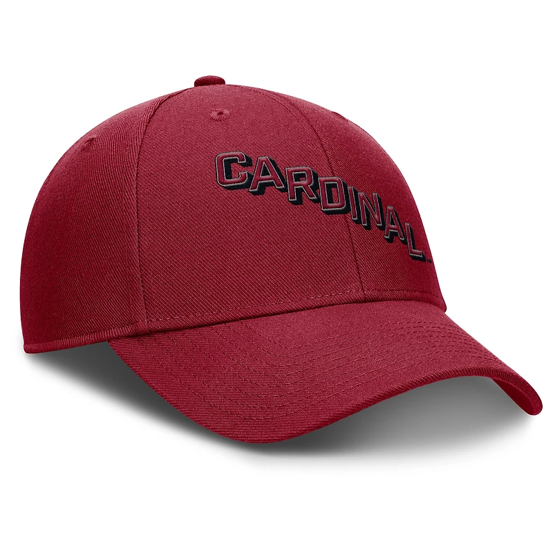 Men's Nike Cardinal Stanford Cardinal Slanted Primetime Rise Performance Adjustable Hat