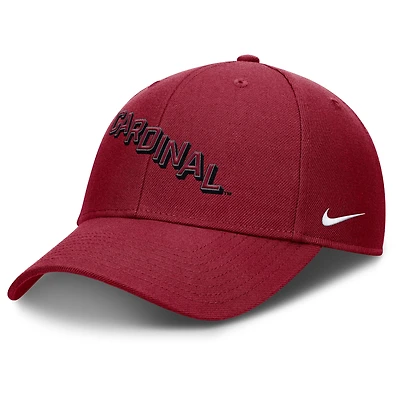 Casquette ajustable Nike Cardinal Stanford Cardinal Slanted Primetime Rise Performance pour homme