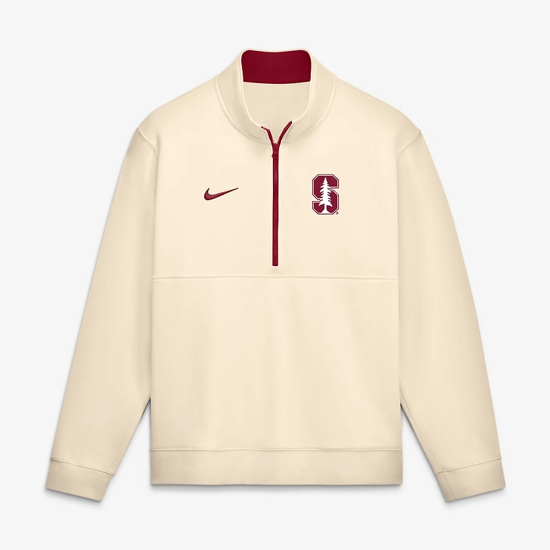 Men's Nike Cream Stanford Cardinal Primetime Club Fleece Half-Zip Pullover