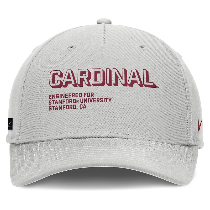Casquette ajustable Nike Stanford Cardinal 2025 Sideline Dust pour homme, grise, taille pincée