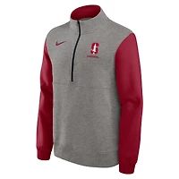 Men's Nike Heather Gray/Cardinal Stanford Cardinal Club Fleece Half-Zip Pullover