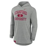 Men's Nike Heather Gray Stanford Cardinal Blitz Tri-Blend Dri-FIT Long Sleeve Hoodie T-Shirt