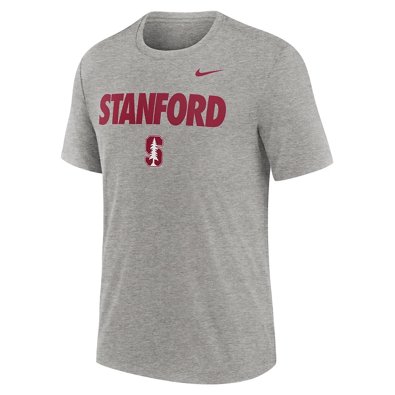 Men's Nike Heather Gray Stanford Cardinal Campus Local Tri-Blend T-Shirt