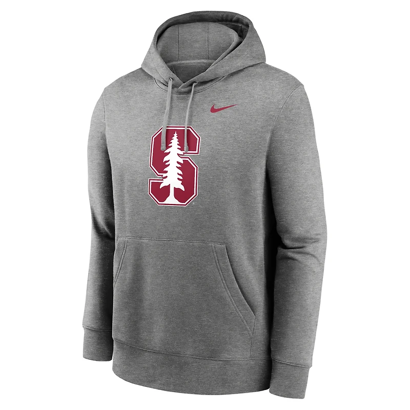 Men's Nike Heather Gray Stanford Cardinal Primetime Club Fleece Pullover Hoodie