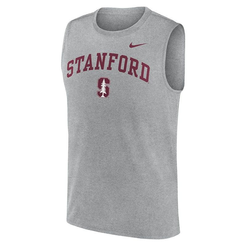 Men's Nike Heather Gray Stanford Cardinal Primetime Legend Arch Dri-FIT Muscle Tank Top