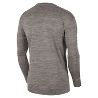 T-shirt à manches longues Nike Stanford Cardinal Team Velocity Performance pour homme, gris chiné