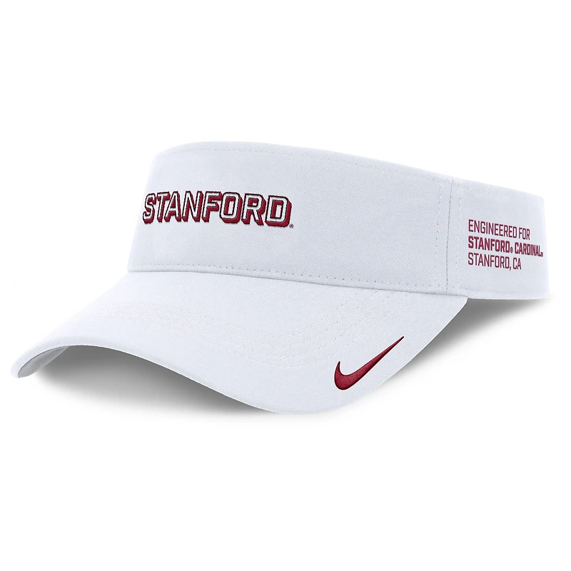 Visière ajustable Nike Stanford Cardinal 2025 pour homme, blanche, pour le jour du match, Performance Ace