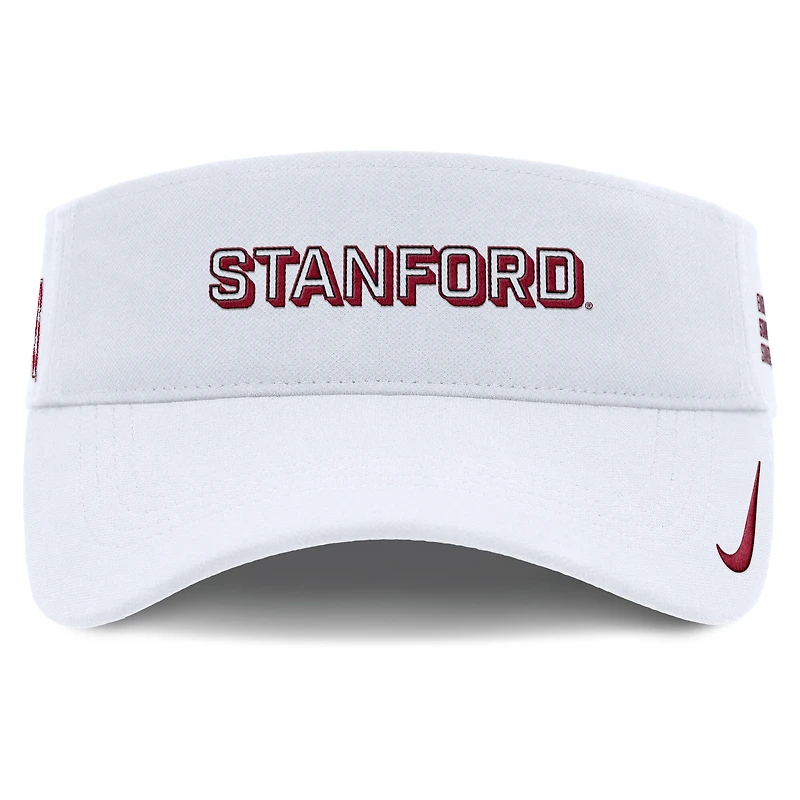 Visière ajustable Nike Stanford Cardinal 2025 pour homme, blanche, pour le jour du match, Performance Ace