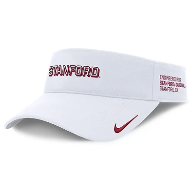 Visière ajustable Nike Stanford Cardinal 2025 pour homme, blanche, pour le jour du match, Performance Ace