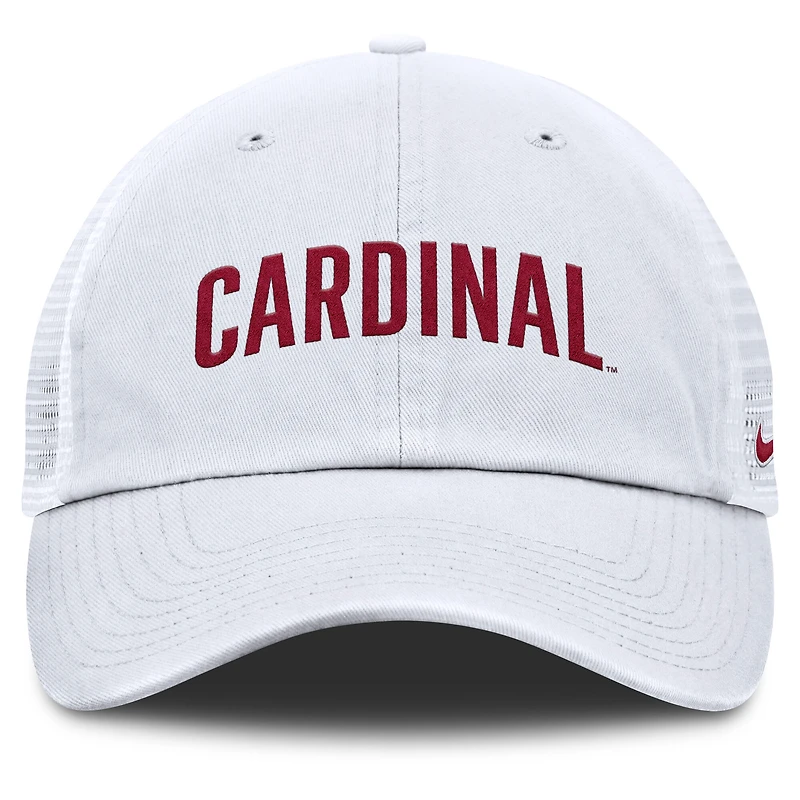 Casquette ajustable Nike Stanford Cardinal Club Campus Trucker blanche pour homme
