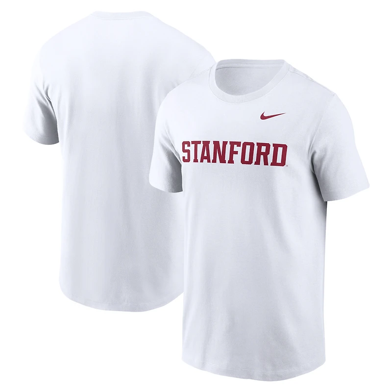 T-shirt Nike Stanford Cardinal Primetime Wordmark pour homme, blanc