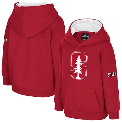 Toddler Colosseum  Charcoal Stanford Cardinal Big Logo Volume Fleece Pullover Hoodie