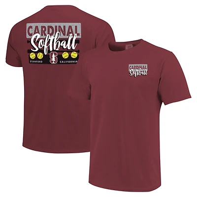 T-shirt unisexe Cardinal Stanford Gritty Softball Bats Comfort Colors