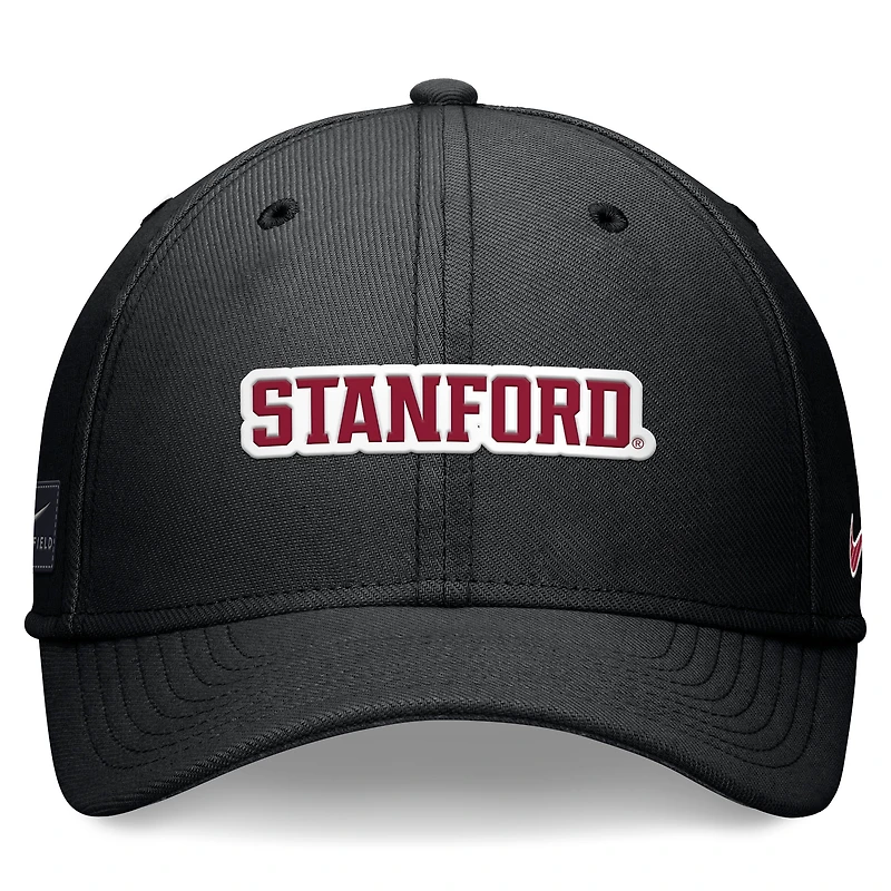 Casquette Nike Stanford Cardinal 2024 Sideline Rise Swoosh Flex unisexe noire